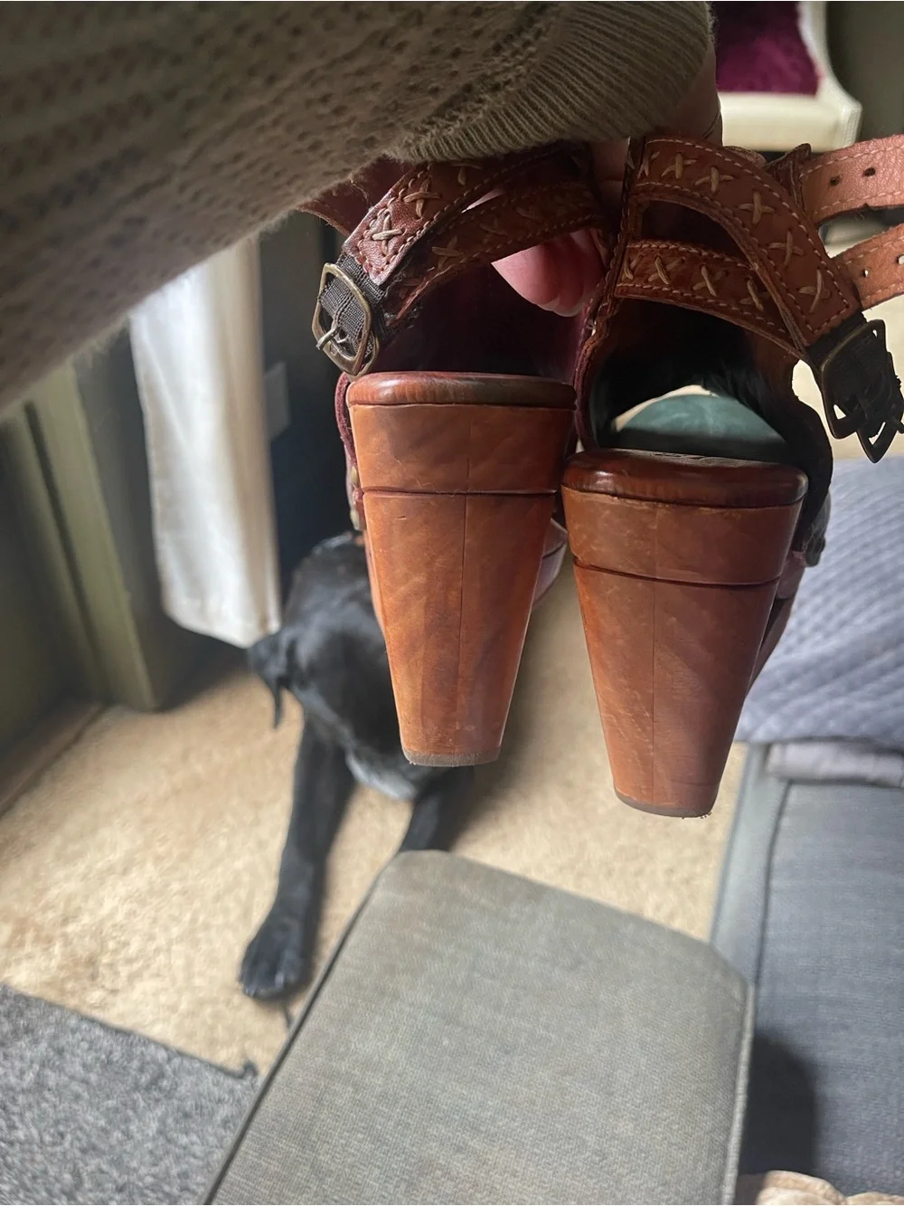 Bed Stu Imelda Bird of Paradise Learher Platform Wedge Slingbacks